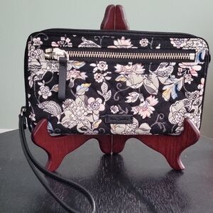 Vera Bradley Black Floral Wristlet
